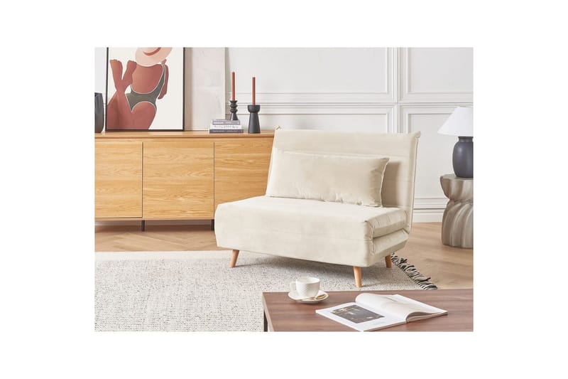 Sovesofa Setten - Hvit, lyst tre - Møbler - Stoler & lenestoler - Lenestoler - Sovestol