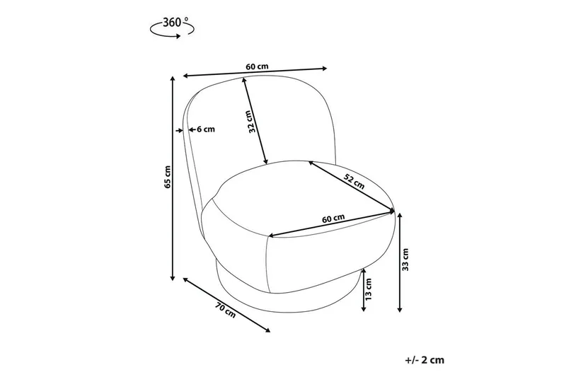 Svingbar lenestol Aylo - Beige - Møbler - Stoler & lenestoler - Lenestoler - Lenestoler uten armlene