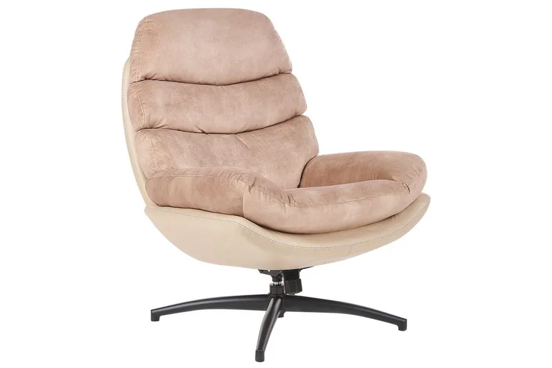 Svingbar lenestol Eide - Beige, svart - Møbler - Stoler & lenestoler - Lenestoler - Lenestoler uten armlene