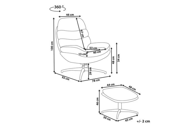 Svingbar lenestol Eide - Beige, svart - Møbler - Stoler & lenestoler - Lenestoler - Lenestoler uten armlene