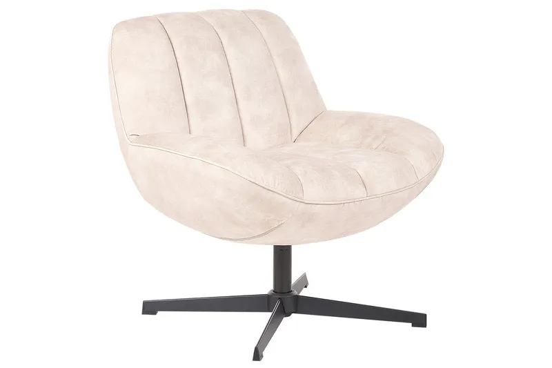 Svingbar lenestol Lia - Beige, svart - Møbler - Stoler & lenestoler - Lenestoler - Lenestoler uten armlene