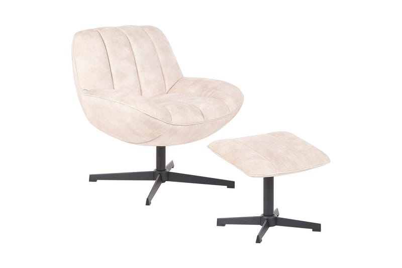 Svingbar lenestol Lia - Beige, svart - Møbler - Stoler & lenestoler - Lenestoler - Lenestoler uten armlene