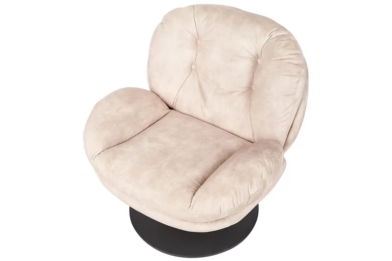 Svingbar lenestol Nolvik - Beige, svart - Møbler - Stoler & lenestoler - Lenestoler - Lenestoler uten armlene