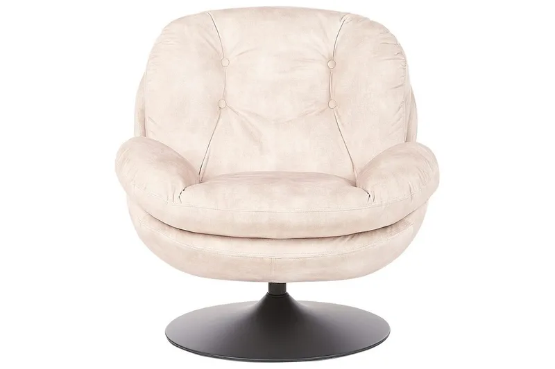 Svingbar lenestol Nolvik - Beige, svart - Møbler - Stoler & lenestoler - Lenestoler - Lenestoler uten armlene