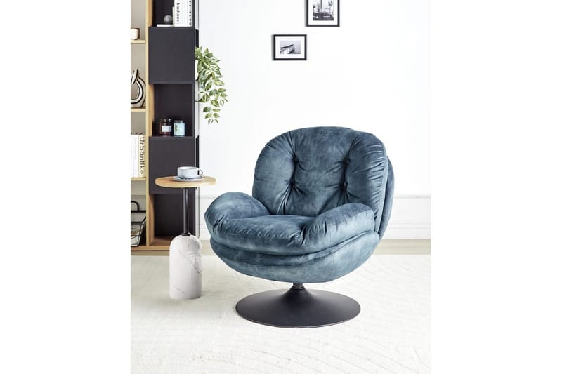 Svingbar lenestol Nolvik - Blå, Svart - Møbler - Stoler & lenestoler - Lenestoler - Lenestoler uten armlene
