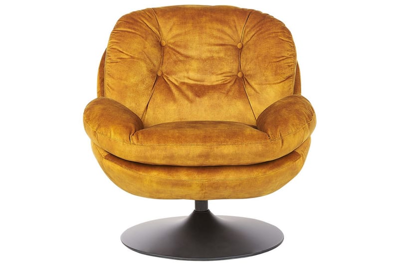 Svingbar lenestol Nolvik - Gul, svart, Gul, Svart - Møbler - Stoler & lenestoler - Lenestoler - Lenestoler uten armlene