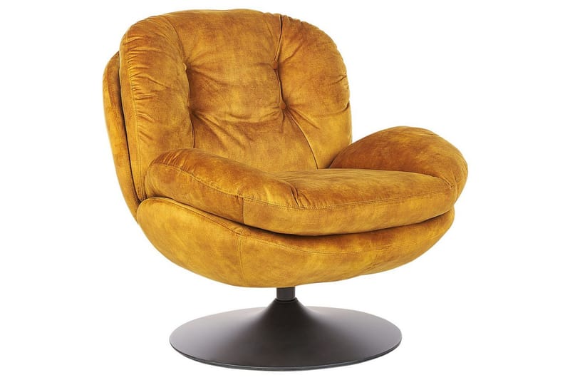 Svingbar lenestol Nolvik - Gul, svart, Gul, Svart - Møbler - Stoler & lenestoler - Lenestoler - Lenestoler uten armlene