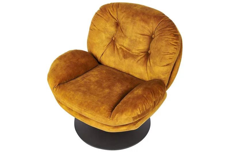 Svingbar lenestol Nolvik - Gul, svart, Gul, Svart - Møbler - Stoler & lenestoler - Lenestoler - Lenestoler uten armlene