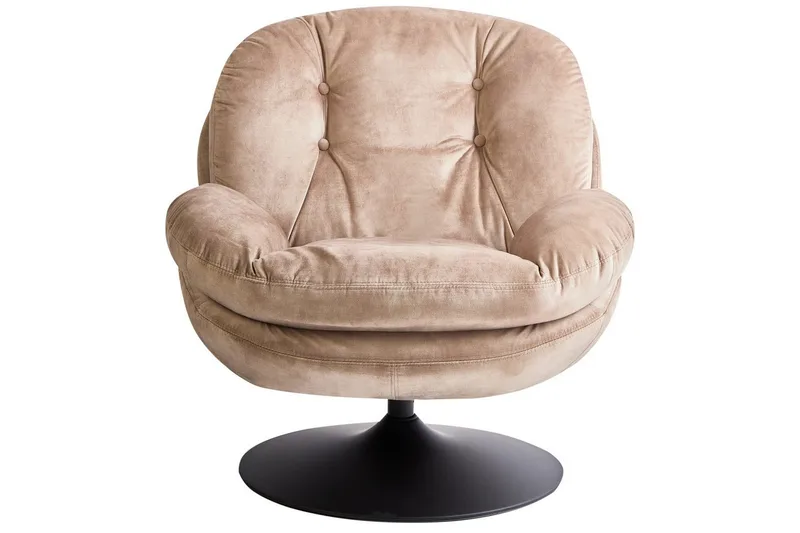 Svingbar lenestol Nolvik - Sandbeige, svart - Møbler - Stoler & lenestoler - Lenestoler - Lenestoler uten armlene