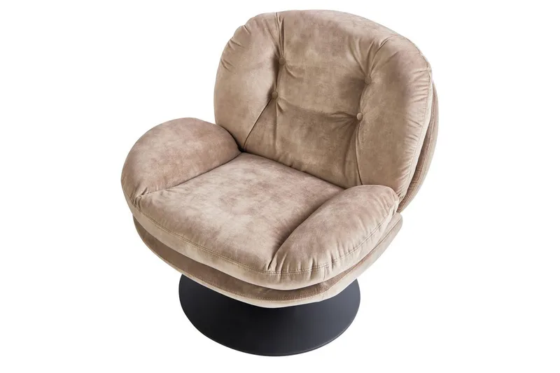 Svingbar lenestol Nolvik - Sandbeige, svart - Møbler - Stoler & lenestoler - Lenestoler - Lenestoler uten armlene