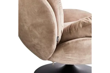 Svingbar lenestol Nolvik - Sandbeige, svart - Møbler - Stoler & lenestoler - Lenestoler - Lenestoler uten armlene
