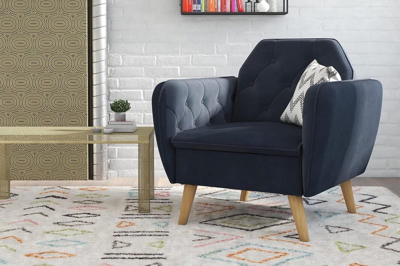 Teresa Lenestol Fløyel/Blå - Novogratz - Møbler - Stoler & lenestoler - Lenestoler