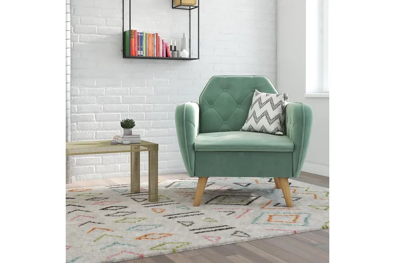 Teresa Lenestol Fløyel/Lysegrønn - Novogratz - Møbler - Stoler & lenestoler - Lenestoler