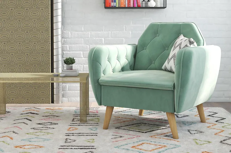 Teresa Lenestol Fløyel/Lysegrønn - Novogratz - Møbler - Stoler & lenestoler - Lenestoler