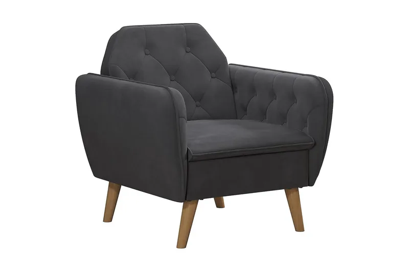 Teresa Lenestol Grå/Fløyel - Novogratz - Møbler - Stoler & lenestoler - Lenestoler