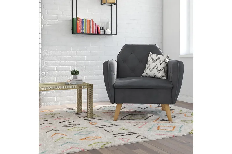 Teresa Lenestol Grå/Fløyel - Novogratz - Møbler - Stoler & lenestoler - Lenestoler