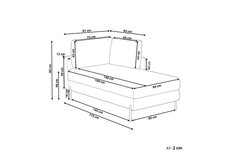 Toliman Sjeselong 172 cm Venstre - Brun/Svart - Møbler - Stoler & lenestoler - Lenestoler - Sjeselonglenestol & divanlenestol