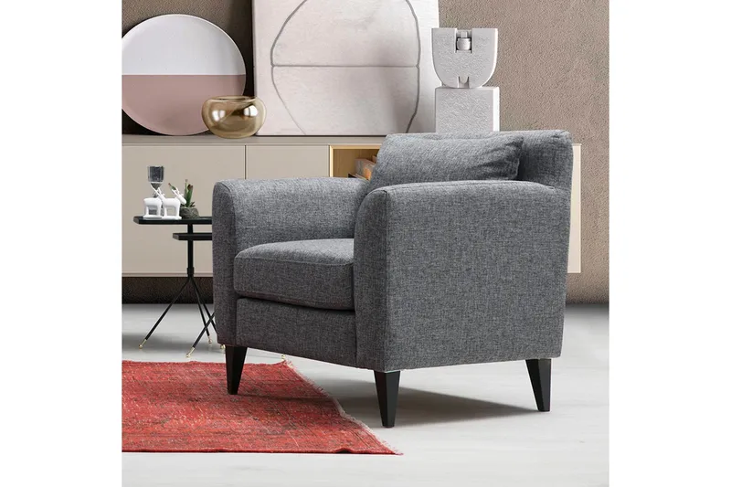 Tomski Lenestol med Armlene - Grå - Møbler - Stoler & lenestoler - Lenestoler