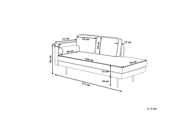 Topo Sjeselong 171 cm Venstre - Gull/Grønn - Møbler - Stoler & lenestoler - Lenestoler - Sjeselonglenestol & divanlenestol