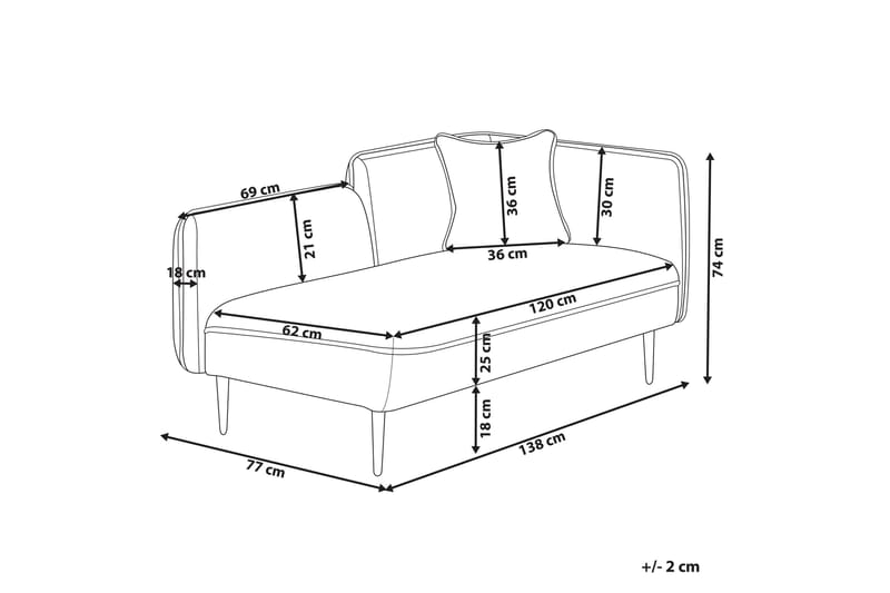 Toyoki Sjeselong 138 cm Høyre - Beige/Svart - Møbler - Stoler & lenestoler - Lenestoler - Sjeselonglenestol & divanlenestol