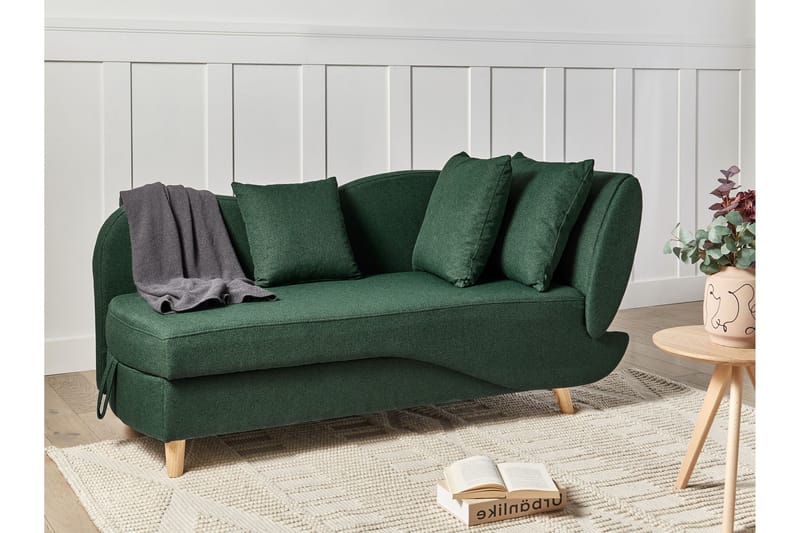 Trehan Sjeselong 157 cm Høyre - Grønn - Møbler - Stoler & lenestoler - Lenestoler - Sjeselonglenestol & divanlenestol