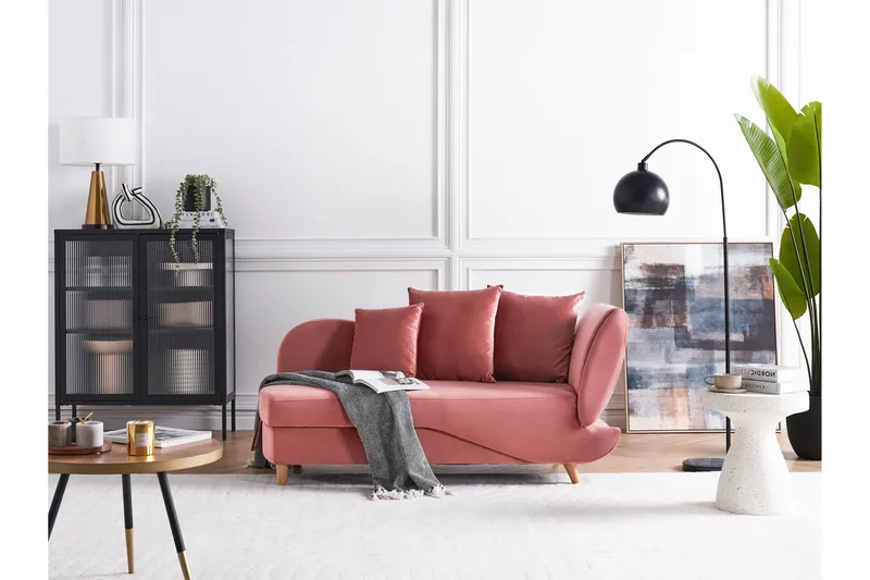 Trehan Sjeselong 157 cm Høyre - Rosa - Møbler - Stoler & lenestoler - Lenestoler - Sjeselonglenestol & divanlenestol