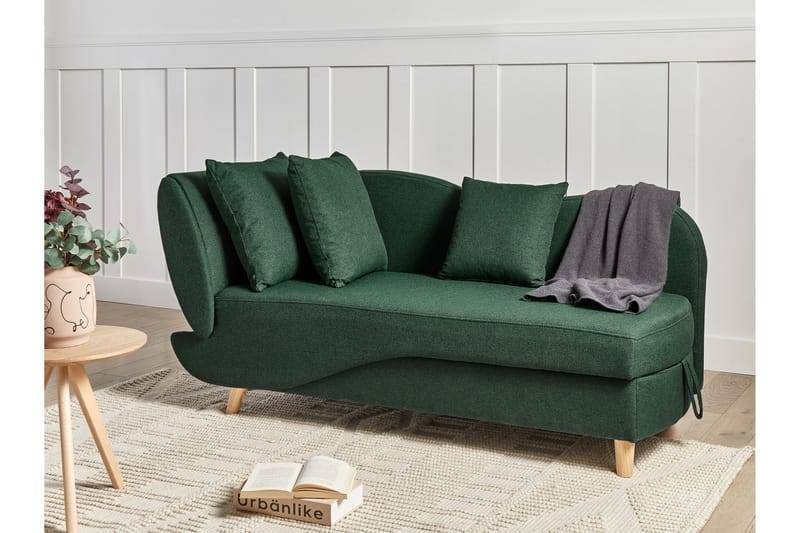 Trehan Sjeselong 157 cm Venstre - Grønn - Møbler - Stoler & lenestoler - Lenestoler - Sjeselonglenestol & divanlenestol