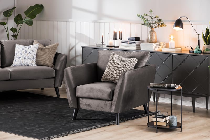 Trend Lenestol - Mørkegrå Fløyel - Møbler - Stoler & lenestoler - Lenestoler