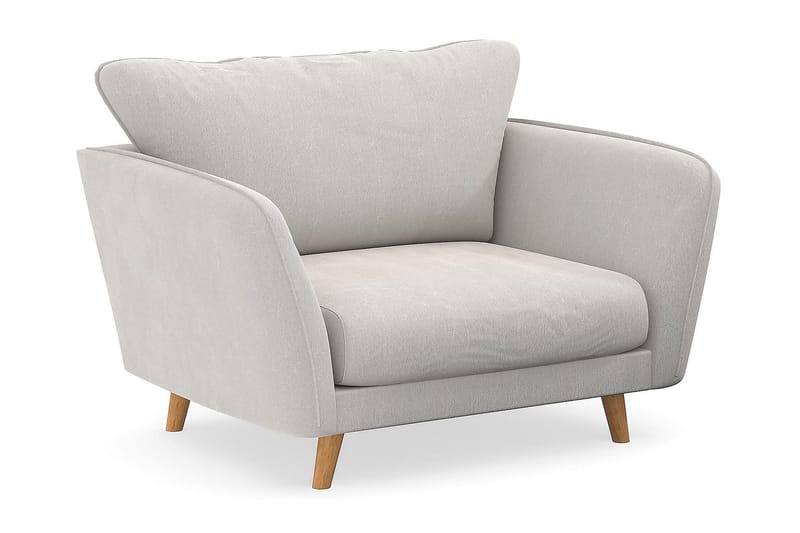 Trend Lyx Lenestol - Hvit Fløyel - Møbler - Stoler & lenestoler - Lenestoler