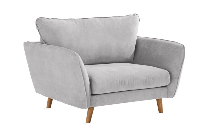 Trend Lyx Lenestol - Lysegrå/Eik - Møbler - Stoler & lenestoler - Lenestoler