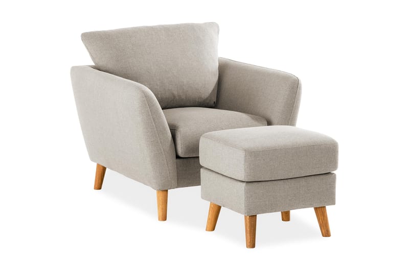 Trend Sofagruppe Lenestol med Fotskammel - Beige - Møbler - Stoler & lenestoler - Lenestoler