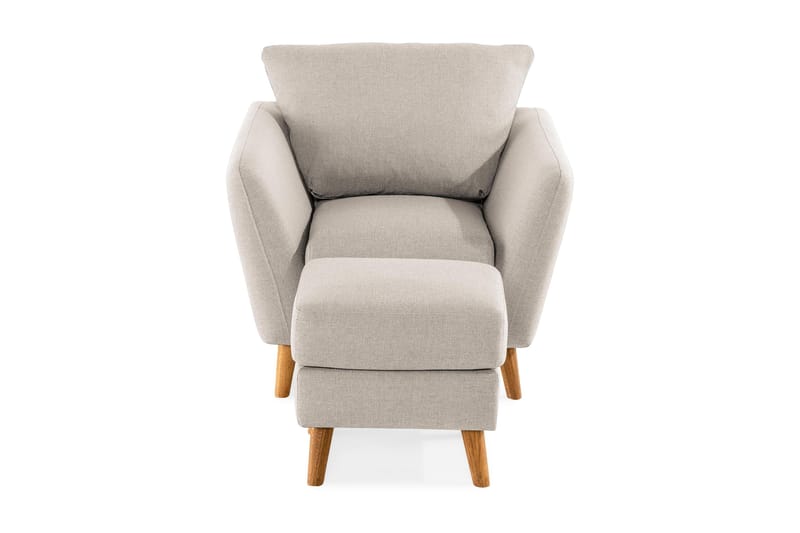 Trend Sofagruppe Lenestol med Fotskammel - Beige - Møbler - Stoler & lenestoler - Lenestoler