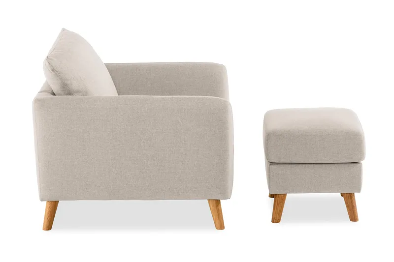 Trend Sofagruppe Lenestol med Fotskammel - Beige - Møbler - Stoler & lenestoler - Lenestoler - Lenestol med fotskammel