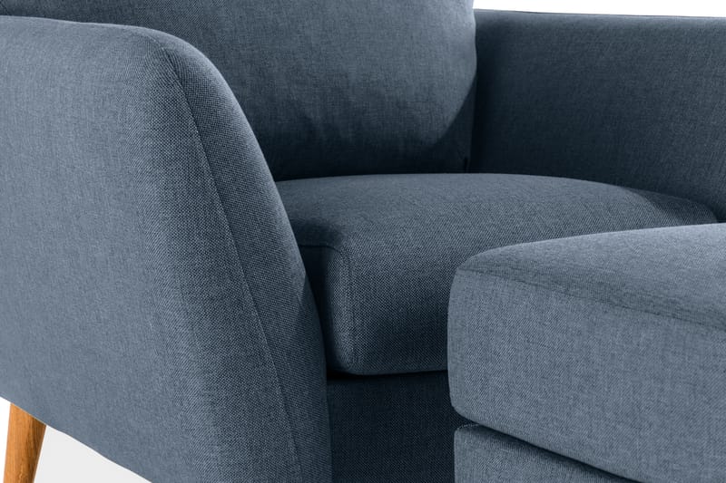 Trend Sofagruppe Lenestol med Fotskammel - Blå - Lenestoler - Lenestol med fotskammel