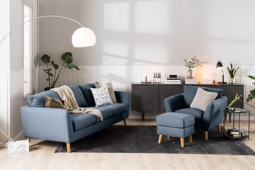 Trend Sofagruppe Lenestol med Fotskammel - Blå - Møbler - Stoler & lenestoler - Lenestoler
