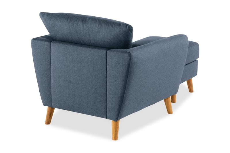 Trend Sofagruppe Lenestol med Fotskammel - Blå - Møbler - Stoler & lenestoler - Lenestoler - Lenestol med fotskammel