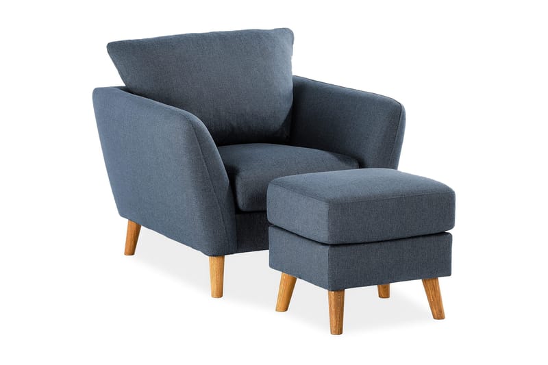 Trend Sofagruppe Lenestol med Fotskammel, Blå