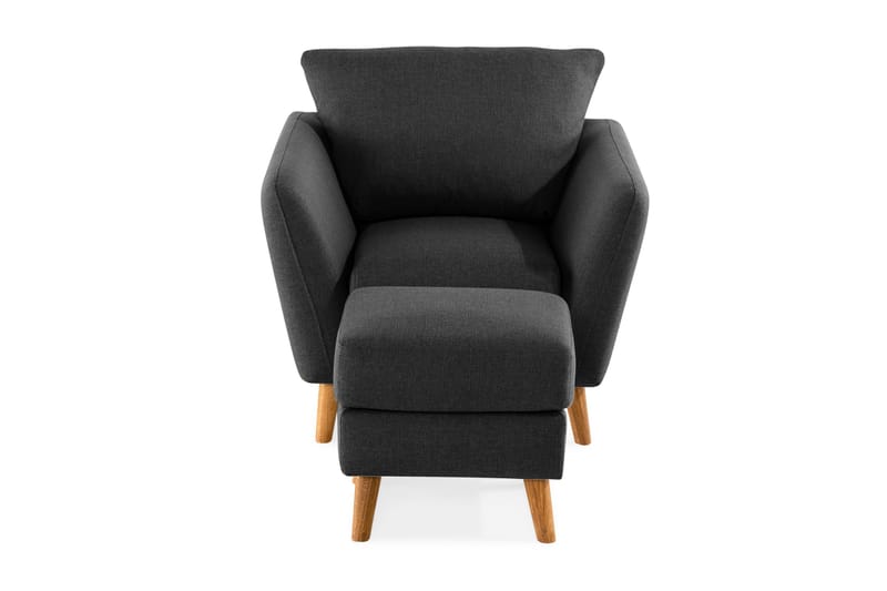 Trend Sofagruppe Lenestol med Fotskammel - Svart - Møbler - Stoler & lenestoler - Lenestoler - Lenestol med fotskammel