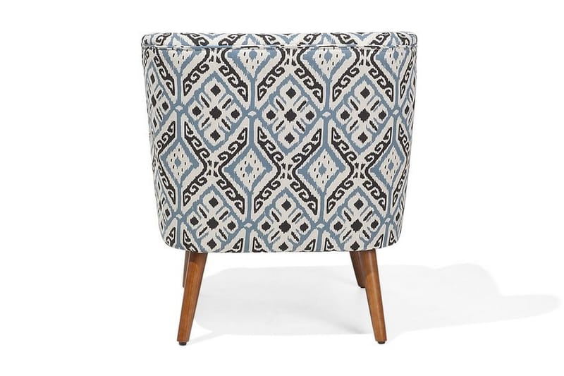 Tumba Oval Retro Lenestol i Stoff med Trebein - Hvit - Møbler - Stoler & lenestoler - Lenestoler