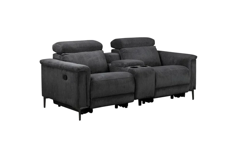 Vanlig reclinerstol Loft24 Dobbel reclinerstol Loft24 Lund Grå1 100 % polyester - Møbler - Stoler & lenestoler - Lenestoler - Liggestol