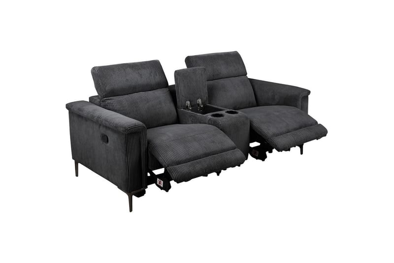 Vanlig reclinerstol Loft24 Dobbel reclinerstol Loft24 Lund Grå1 100 % polyester - Møbler - Stoler & lenestoler - Lenestoler - Liggestol
