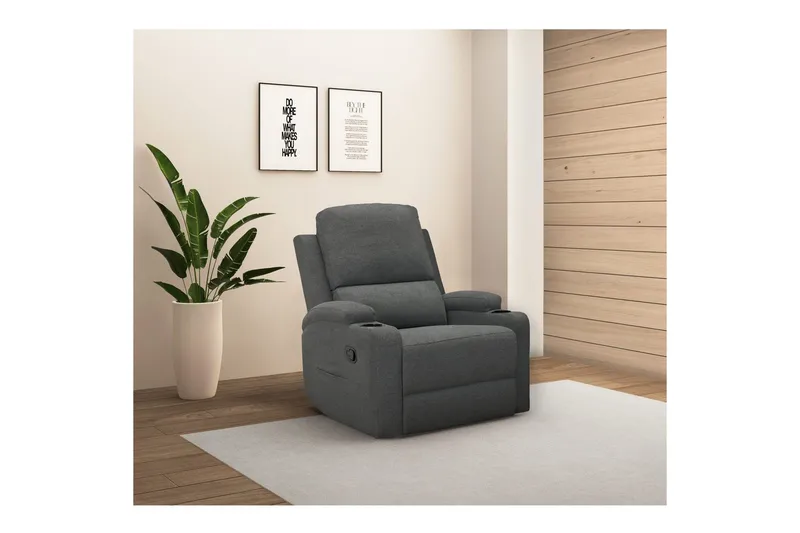 Vanlig reclinerstol Loft24 Reclinerstol Loft24 Dallas Grå Belfast-stoff - Møbler - Stoler & lenestoler - Lenestoler - Recliner & kinostol