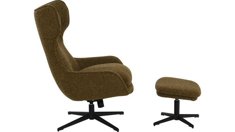 Varric lenestol med fotskammel - Brun - Møbler - Stoler & lenestoler - Lenestoler - Recliner & kinostol