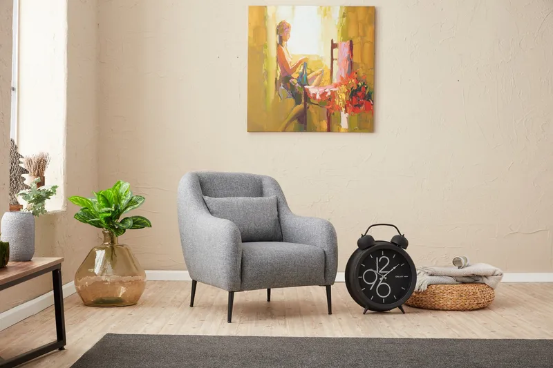 Wenus Lenestol - Grå - Møbler - Stoler & lenestoler - Lenestoler