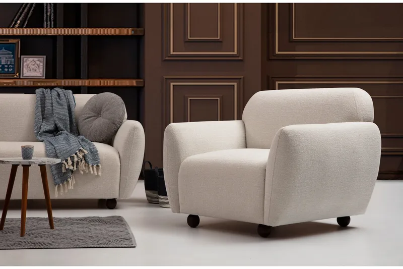 Whitecliffs Lenestol - Krem - Møbler - Stoler & lenestoler - Lenestoler