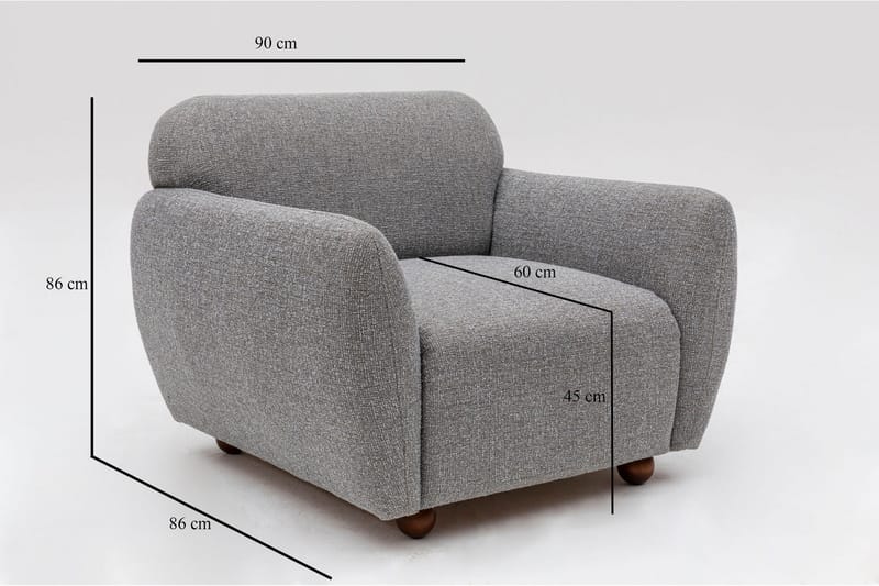 Whitecliffs Lenestol - Lys grå - Møbler - Stoler & lenestoler - Lenestoler