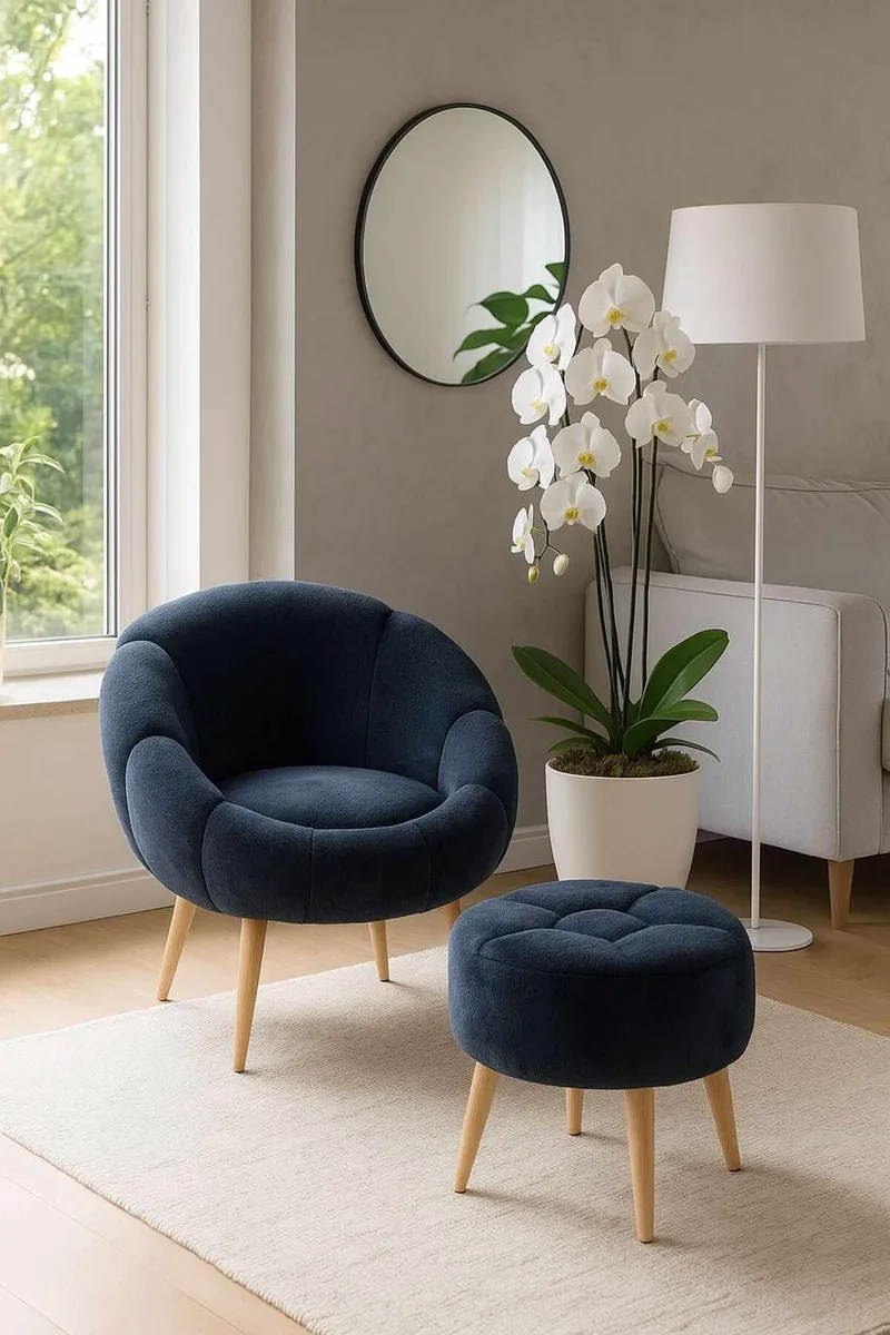 Wing Chair & Pouffe Set (2 Pieces) Atelier Del Sofa, undefined
