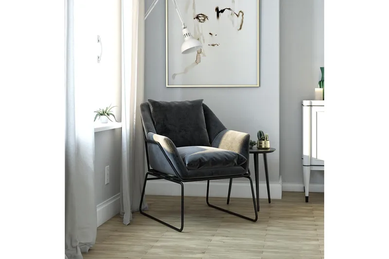 Yianni Lenestol - Grå - Møbler - Stoler & lenestoler - Lenestoler