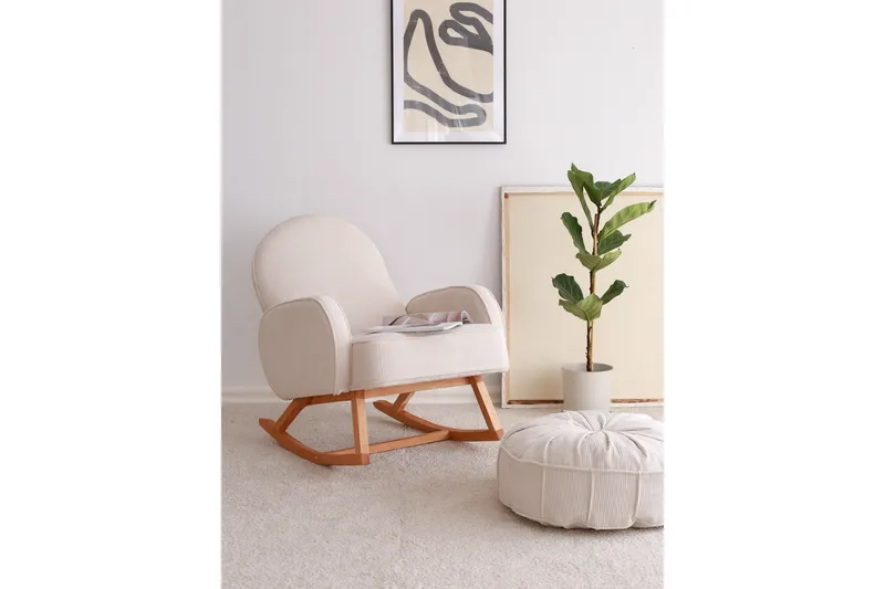 Yoko Lenestol - Hvit - Møbler - Stoler & lenestoler - Gyngestoler