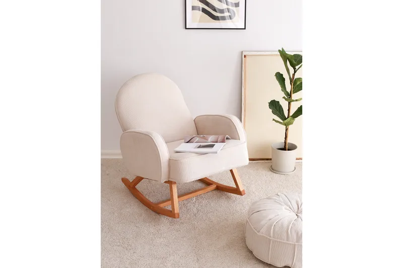 Yoko Lenestol - Hvit - Møbler - Stoler & lenestoler - Gyngestoler